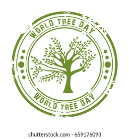 Vector illustration of a Stamp for World Tree Day.