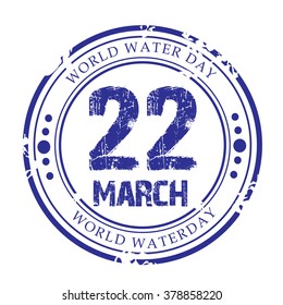 Vector illustration of a Stamp for World Water Day.