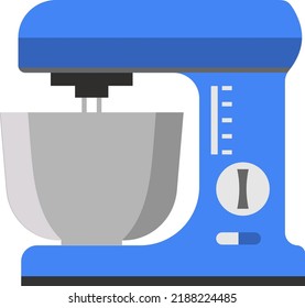 Vektorgrafik des Stehmischers zum Kochen in flachem Stil. Stilvolles Hausgerät für die Küche, elektrischer Mixer zum Kochen.