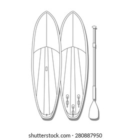 vector illustration of stand up paddle board