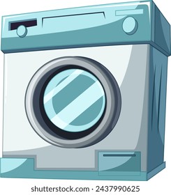 Vector illustration of a standalone washing machine