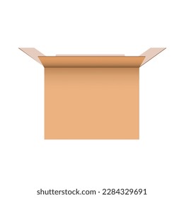 Vector illustration of standard open cardboard box