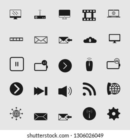 Vector illustration of standard and universal media and multimedia vector icon set 