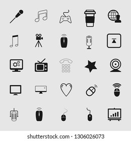 Vector illustration of standard and universal media and multimedia vector icon set 