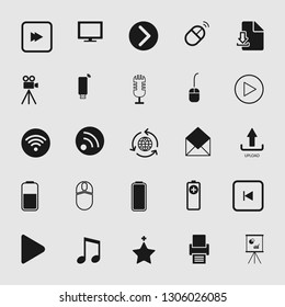 Vector illustration of standard and universal media and multimedia vector icon set 