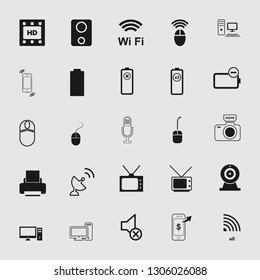 Vector illustration of standard and universal media and multimedia vector icon set 