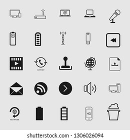 Vector illustration of standard and universal media and multimedia vector icon set 