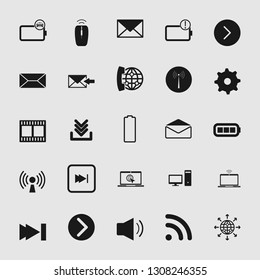 Vector illustration of standard and universal media and multimedia vector icon set 