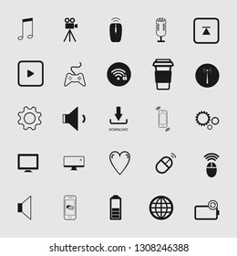 Vector illustration of standard and universal media and multimedia vector icon set 