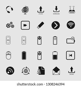 Vector illustration of standard and universal media and multimedia vector icon set 