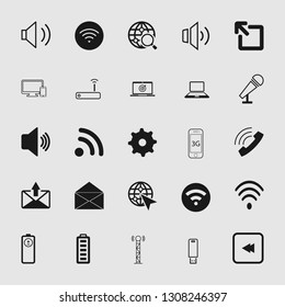 Vector illustration of standard and universal media and multimedia vector icon set 