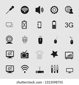 Vector illustration of standard and universal media and multimedia vector icon set 