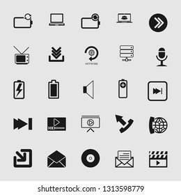 Vector illustration of standard and universal media and multimedia vector icon set 