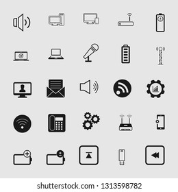 Vector illustration of standard and universal media and multimedia vector icon set 