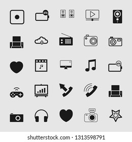 Vector illustration of standard and universal media and multimedia vector icon set 