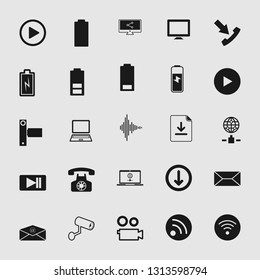 Vector illustration of standard and universal media and multimedia vector icon set 