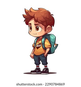Ilustración vectorial de un personaje de caricatura de pie