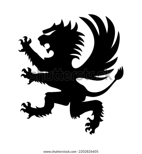 Vector Illustration Standing Heraldic Lion Vector Stock Vector (Royalty ...