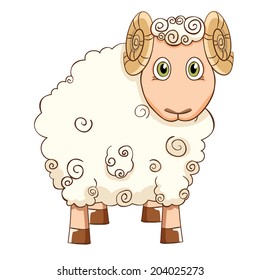 Vector Illustration Standing Sheep Stock Vector (Royalty Free ...