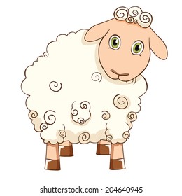 vector illustration of standing sheep
