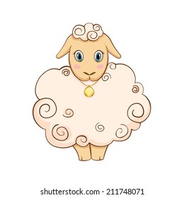vector illustration of standing sheep