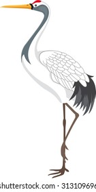 Vector Illustration of a Standing White Stork