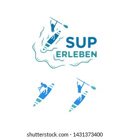 vector illustration of Stand-Up-Paddling activities