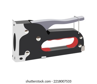 Vector Illustration Staple Gun isolated on white background. Carpentry hand tools.