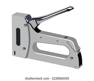 Vector Illustration Staple Gun isolated on white background. Carpentry hand tools.