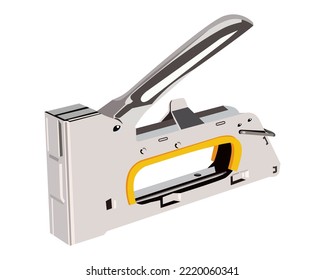 Vector Illustration Staple Gun isolated on white background. Carpentry hand tools.