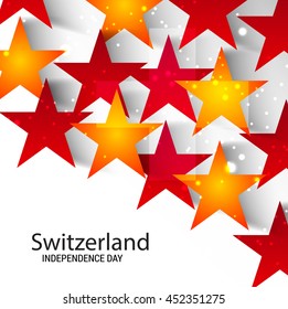 Vector illustration of a Star background for Swiss National Day.