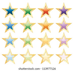Vector illustration of star buttons.