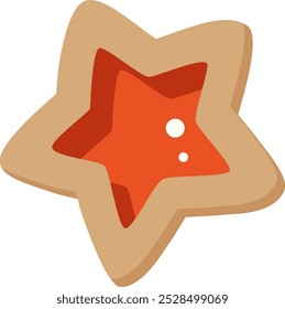 Vector illustration of star christmas ginger cookies