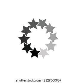 vector illustration of a star in a circle pattern rule. Circular star vector. top quality concept graphic representation
