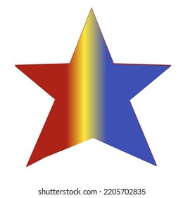 vector illustration of a star with a combination of red, yellow and blue colors. can be used when making poster designs, backgrounds and others