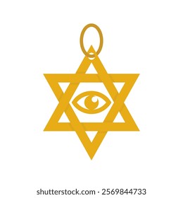 Vector illustration of the Star of David with detailed design elements. A culturally significant symbol, perfect for creative, artistic, and symbolic projects