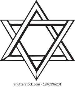 Vector illustration of a Star of David icon or symbol