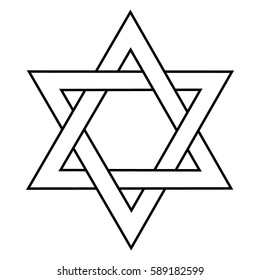 Vector illustration star of David icon. Symbol of Israel. Jewish sign