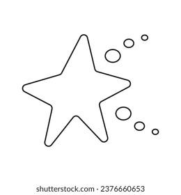 Vector illustration of a star in doodle style. Isolated on white background