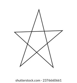 Vector illustration of a star in doodle style. Isolated on white background