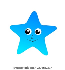 Vector illustration of a star with its eyes in gradient colors