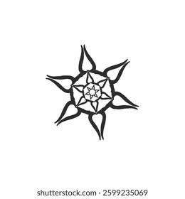 vector illustration of a star flower without background