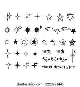 Vector illustration of a star in hand drawn style.