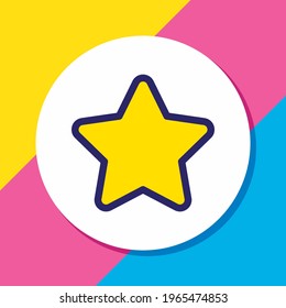 Ilustración vectorial de la línea coloreada con icono de estrella. Un elemento de estilo de vida hermoso también puede ser usado como elemento de icono favorito.