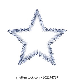 Vector illustration with star icon filled with fibers.