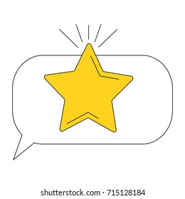 Vector illustration of a star. Icon with the image of a silhouette of the celestial five-pointed golden star for application, website, infographics, business-orientations on a white background