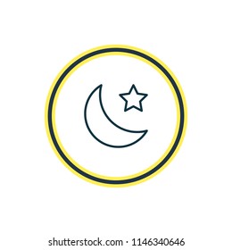 Vector illustration of star icon line. Beautiful atmosphere element also can be used as crescent icon element.