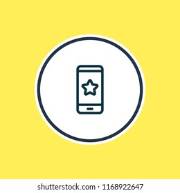 Vector illustration of star icon line. Beautiful phone element also can be used as favorite icon element.