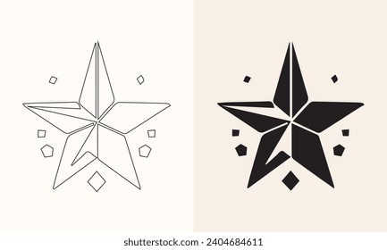Vector illustration of a star icon set