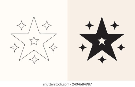 Vector illustration of a star icon set